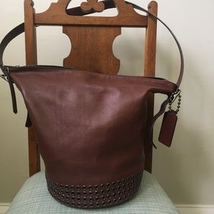 Coach leather brown bucket bag